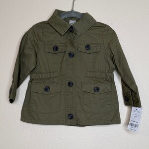 CARTER’S Girl’s Olive Green Button-Front Utility Jacket